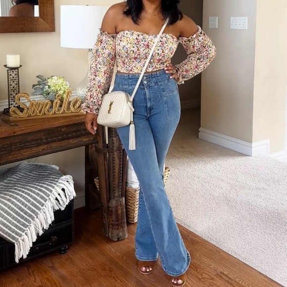 FREE PEOPLE Jayde Jeans in Sunburst Blue 28 - Picture 4 of 12